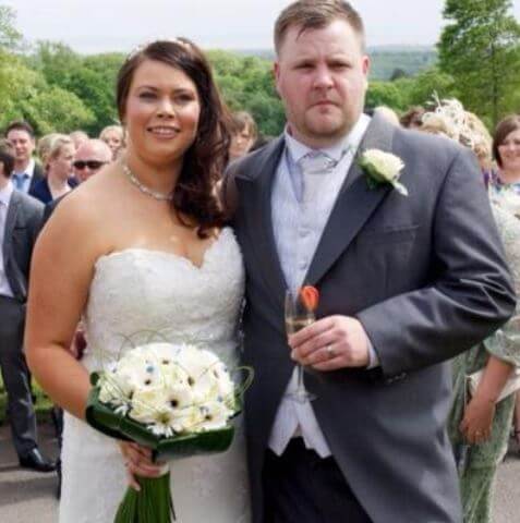 Vicky Bale with her husband.